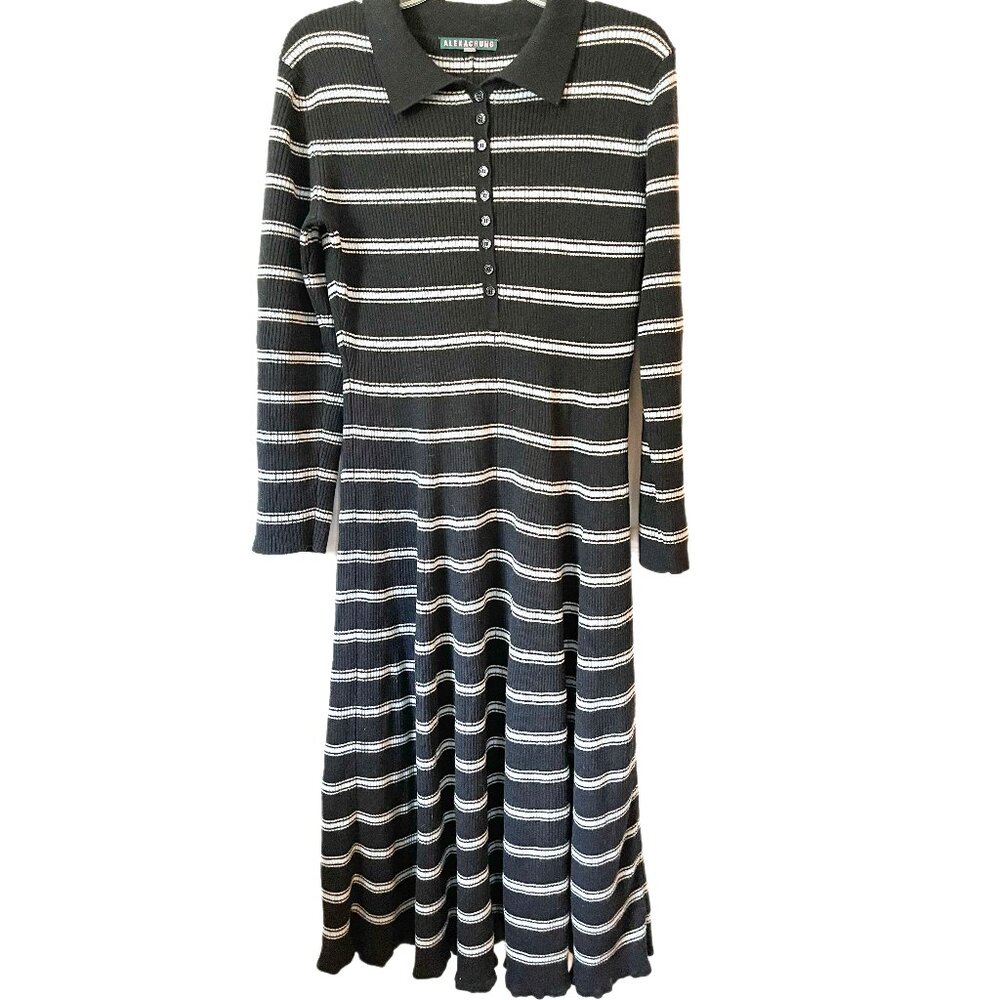 Alexa Chung striped polo maxi dress